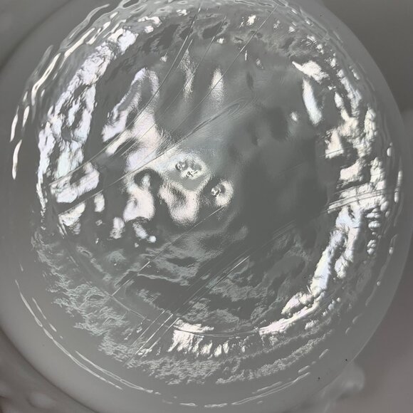 Fenton Hobnail Ruffled White Milk Glass Candy Bowl Decorative Serving Dish VTG - Picture 11 of 14